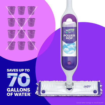 Swiffer PowerMop Multi-Surface Mop Kit for Floor Cleaning, Fresh Scent