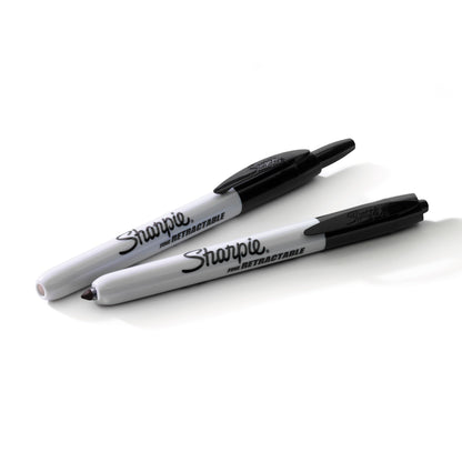 Sharpie Retractable Permanent Markers, Fine Point, Black, 2 Count
