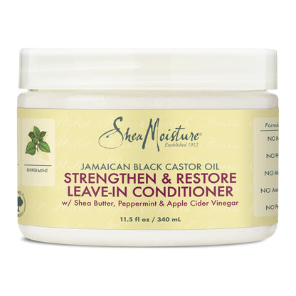 SheaMoisture Strength and Restore Leave In Conditioner, Jamaican Black Castor Oil,